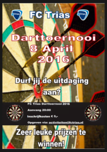 Darttoernooi 8 april 2016